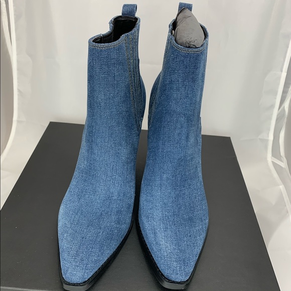 NWT Kendall + Kylie Colt Western Ankle Boot Denim - Picture 3 of 6